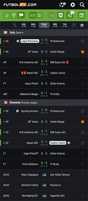 Futbol24 app screenshot