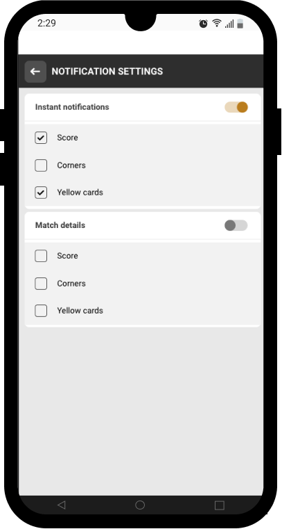 Set up alerts for upcoming match events in the Melbet mobile version
