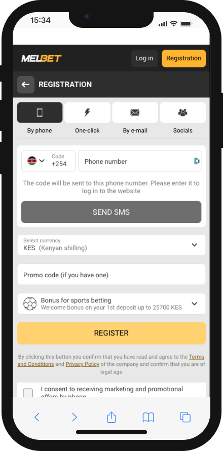 Melbet mobile app registration