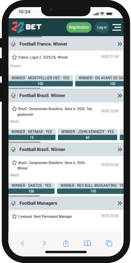 22bet sportsbook long term odds