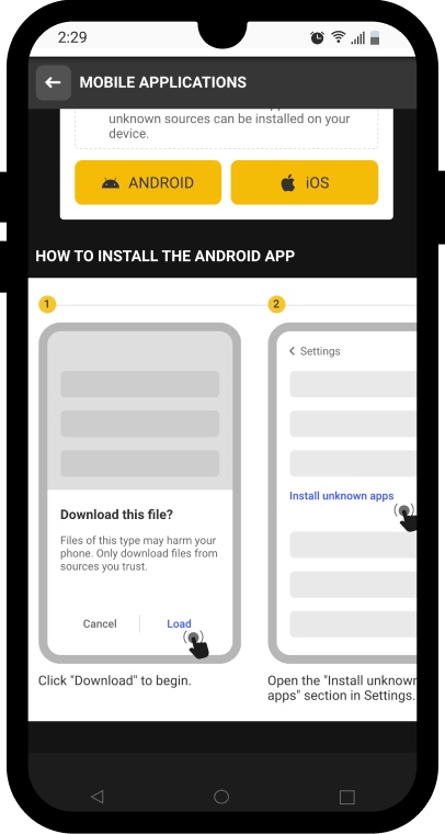 Download betandyou Apk file from the bookie's official homepage