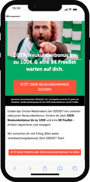 Anmeldung bei Oddset