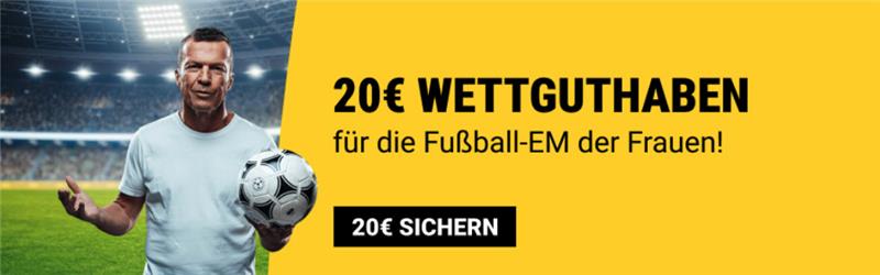 20€ gratis Wettguthaben bei Interwetten zur Frauen EM