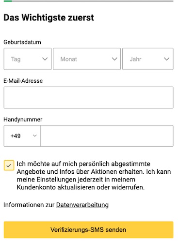Schritt 2: Gib deine persönlichen Daten an