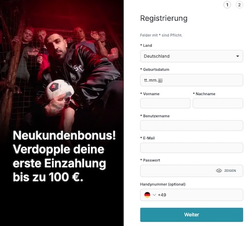So registrierst du dich für den Tipico Quotenboost
