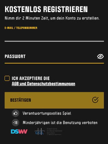 Registrierung bei Winamax