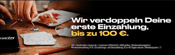 Bei Bwin anmelden und 100% bis 100€ Bonus kassieren