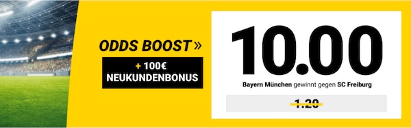 Verbesserte Interwetten Quoten zum Duell Bayern vs Freiburg