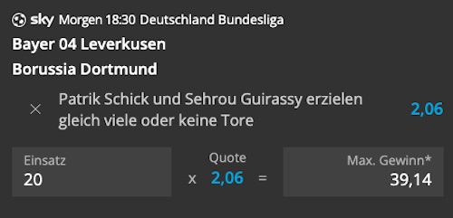 Unser Wett Tipp zum Bundesliga Schlager Leverkusen vs. Dortmund