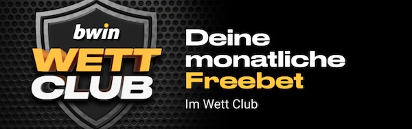 Sichere dir beim bwin Wettclub jeden Monat eine Freebet