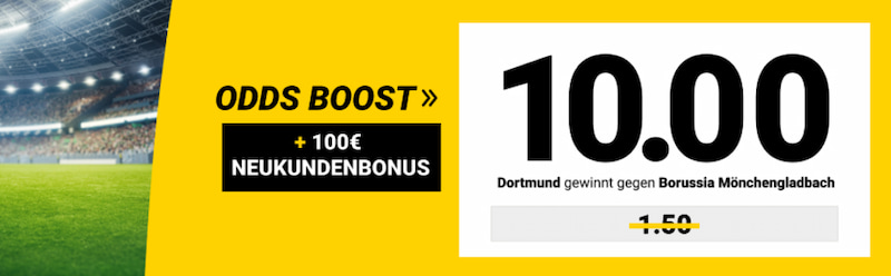 10er Quote bei Interwetten auf Dortmund besiegt Gladbach