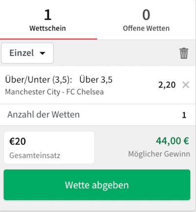 Tipp der Woche zum Duell Man City vs. Chelsea!