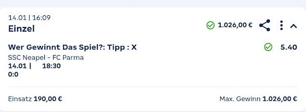 Unsere Wette der Woche bei Merkurbets zu Napoli - Parma