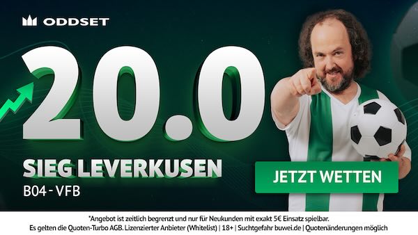 ODDSET Boost - Leverkusen besiegt Stuttgart zu Quote 20.0!