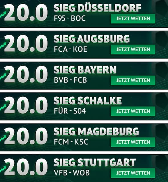 Oddset Boosts in KW 9 zur (2.) Bundesliga