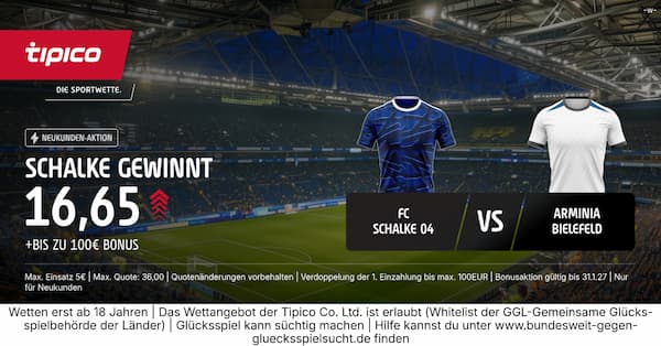 9-fache Tipico Quote auf Schalke besiegt Bielefeld