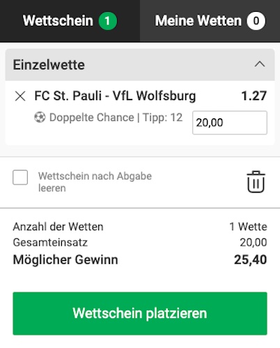 Tipp der Woche zu St. Pauli - Wolfsburg