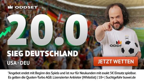ODDSET Quote 20.0 auf Deutschland besiegt die USA