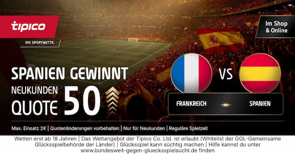 Tipico Boost zu FRA vs ESP