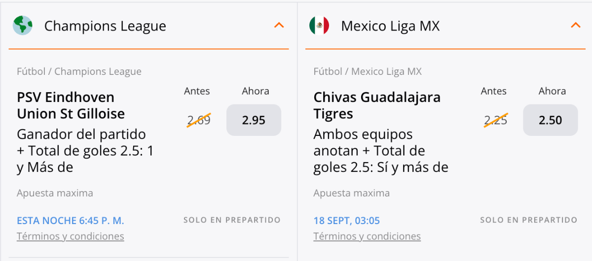 cuotas mejoradas de betsson colombia.