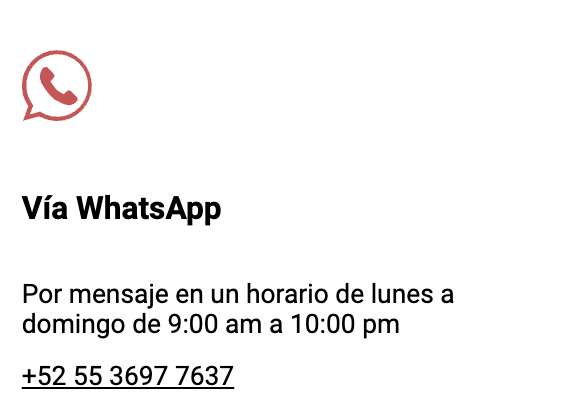 atencion al cliente de codere via whatsapp.