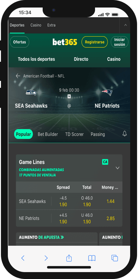 super bowl apuestas bet365.