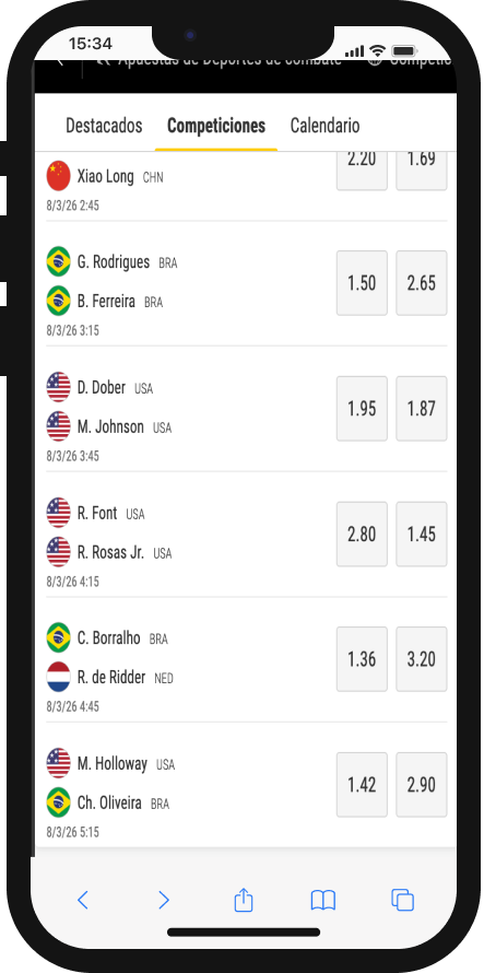 apuestas ufc: cuotas de bwin.