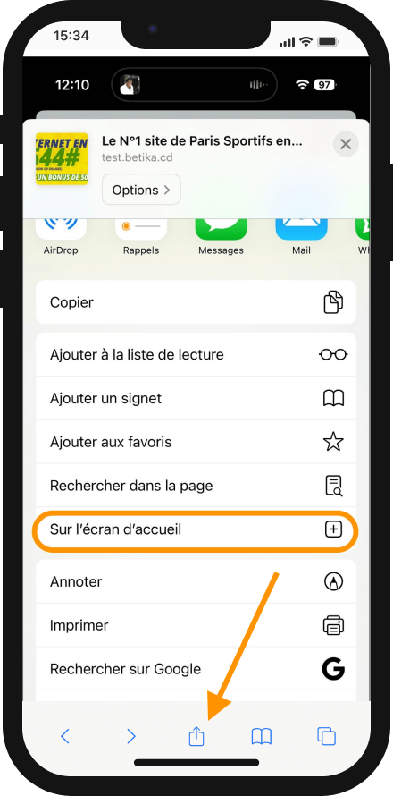 comment partager betika sur fond d ecran