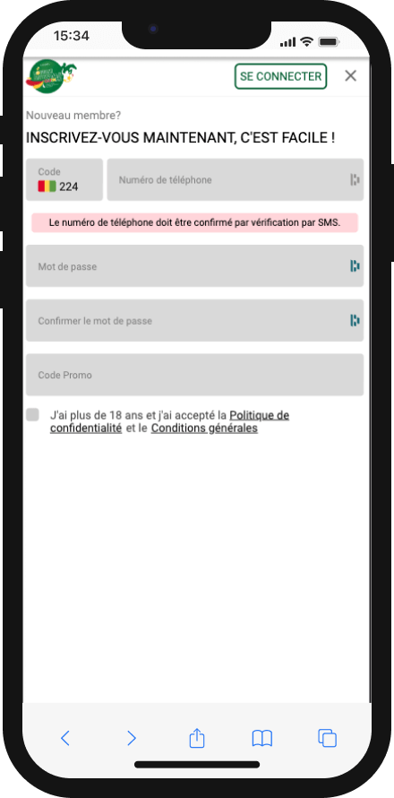 lonaguibet inscription sur mobile