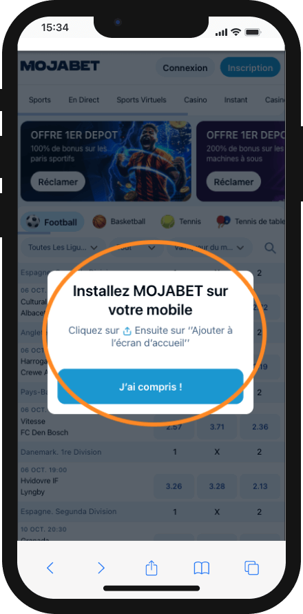 mojabet sur mobile