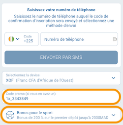 ou indiquer le code promo 1xbet