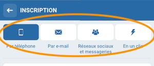 choisir le formulaire 1xbet inscription