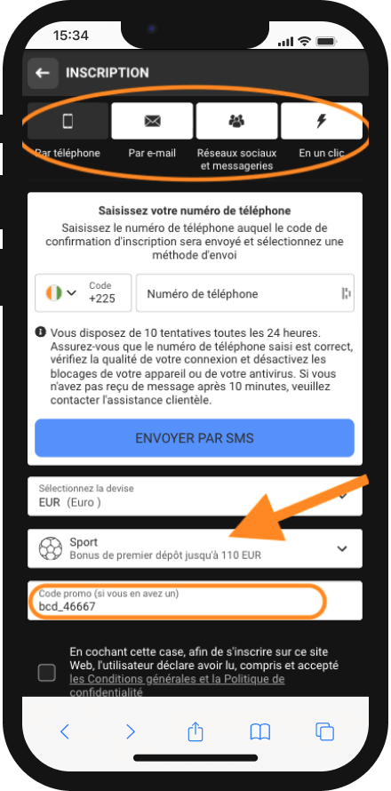 betandyou inscription avec code promo