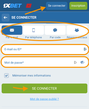 1xbet log in sur telephone