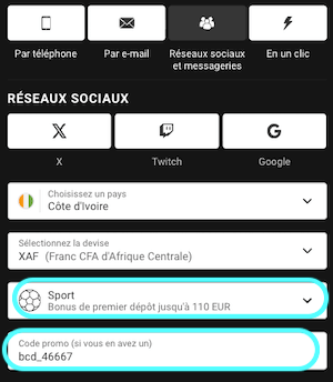 betandyou inscription avec code promo