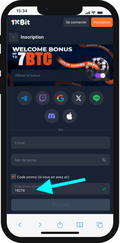 1xbit code promo inscription