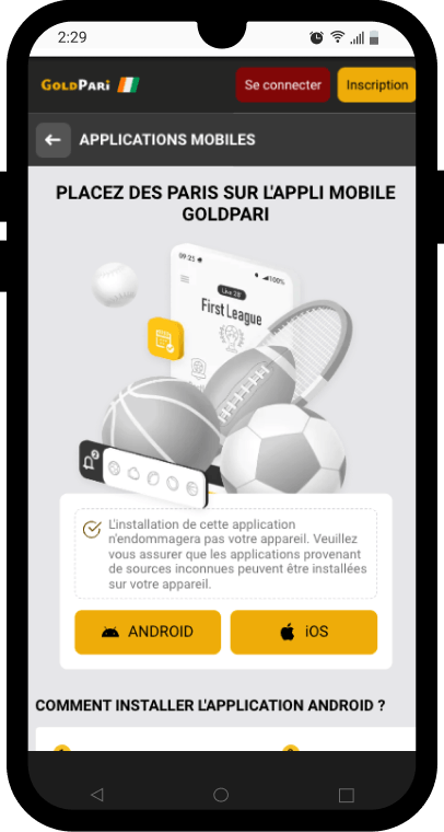 telecharger goldpari apk et ios app