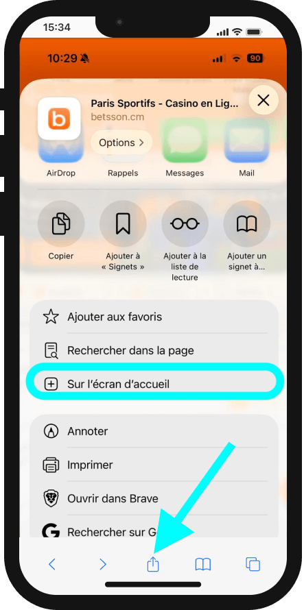 betsson cameroun version mobile comme une app