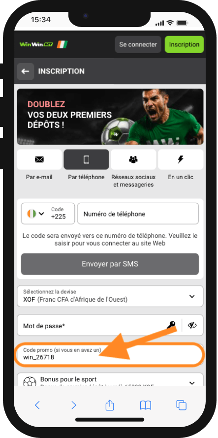 s inscrire sur winwin bet avec code promo avec futbo24