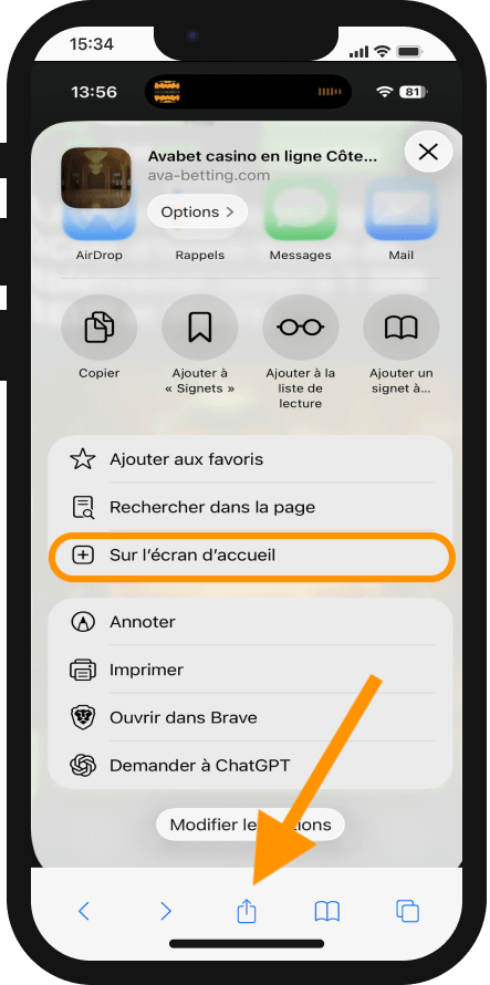 comment partager avabet sur son fond d cran