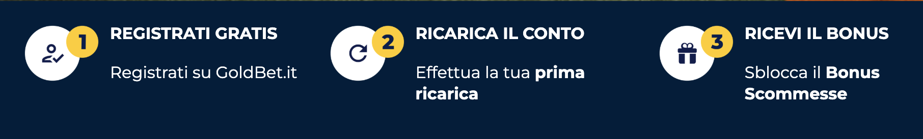 come ricevere bonus goldbet