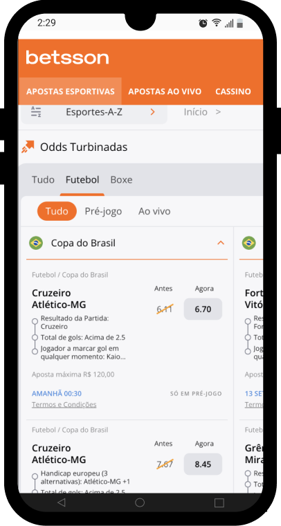 Odds Turbinadas Betsson